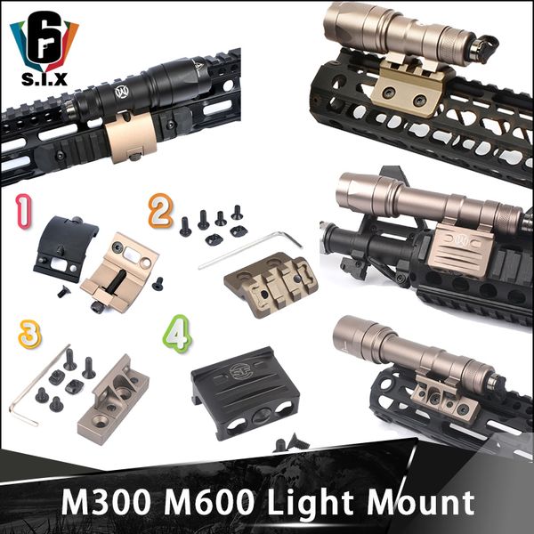 

tactical airsoft scout light m600 m300 light mount for mlok rail keymod handguard tactical weapon flashlight mount accessory