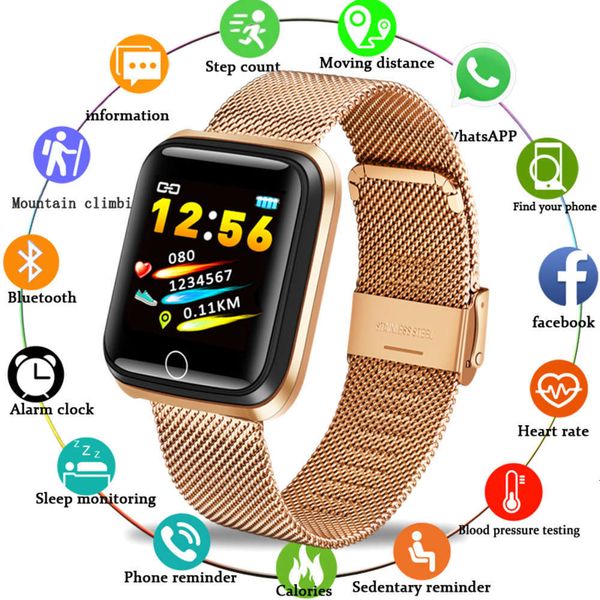 

men's fitns tracker watch strap women's heart rate monitor movement mode smart waterproof wristbandbgt