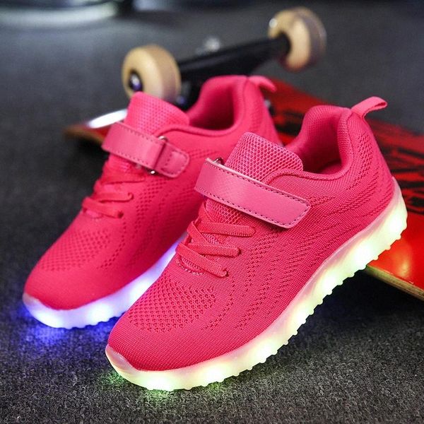

led children shoes girls 2018 new usb charging pink shoes with light up kids casual boys&girls luminous sneakers glowing shoes #lj56