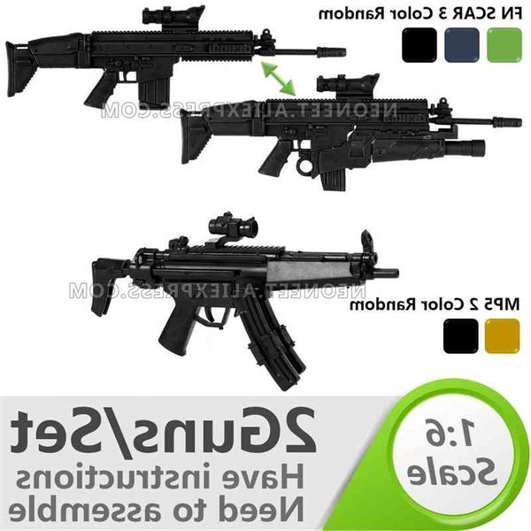 

54441:6 1/6 scale 12 inch action figures rifle fnscar grenade launcher + submachine mp5 model toy seal sas sbs mg gundam