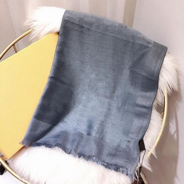 

silk scarf fashion man women 4 season shawl scarf letter scarves size 180x70cm 11 color high quality, Blue;gray