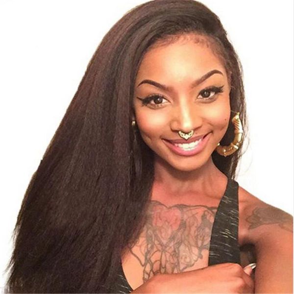 

8a mongolian coarse yaki italian yaki human hair 3pcs lot mongolian kinky straight weave in stock ing, Black;brown