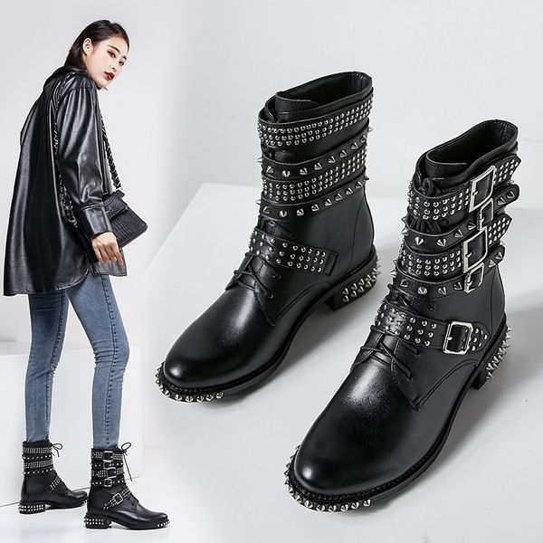 

2021 women's superior for women autumn winter european and style pop street short boots 9dmg, Black