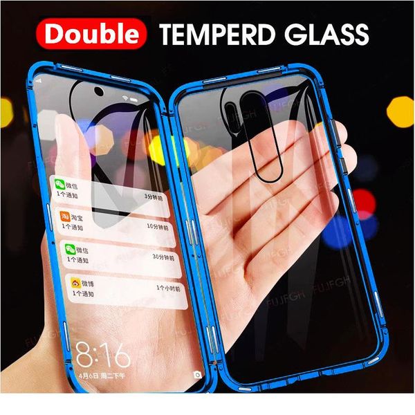 

360 magnetic adsorption metal case for xiaomi redmi note 10 9s 8 8t 7 pro lite 9a k20 mi 1 wmtizn