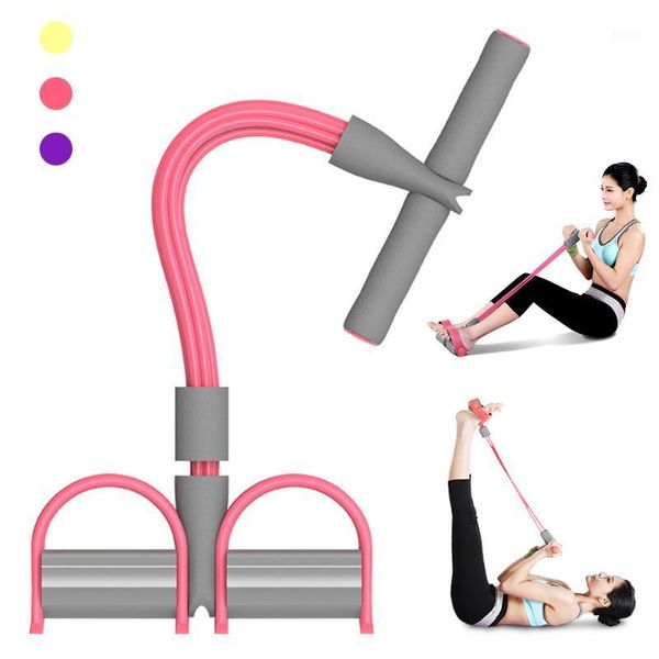 

4 tubes multifunctional leg exerciser pull rope training equipment bodybuilding accessory pedal resistance band training1