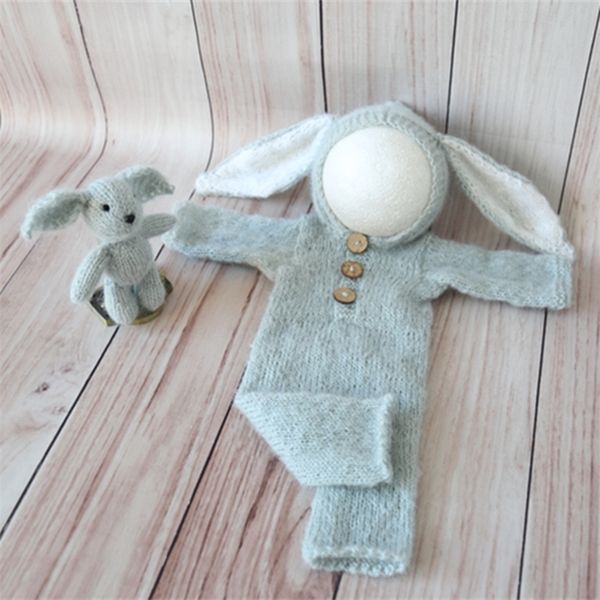 

rabbit bonnet and hooded romper set newborn bunny hat outfit easter baby outfit newborn p props lj201215