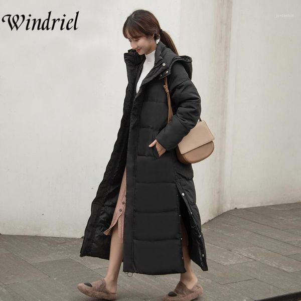 

x-long winter coat woman black casual parkas button padded clothing snow wear thicken warm wadded jacket female casaco windriel1