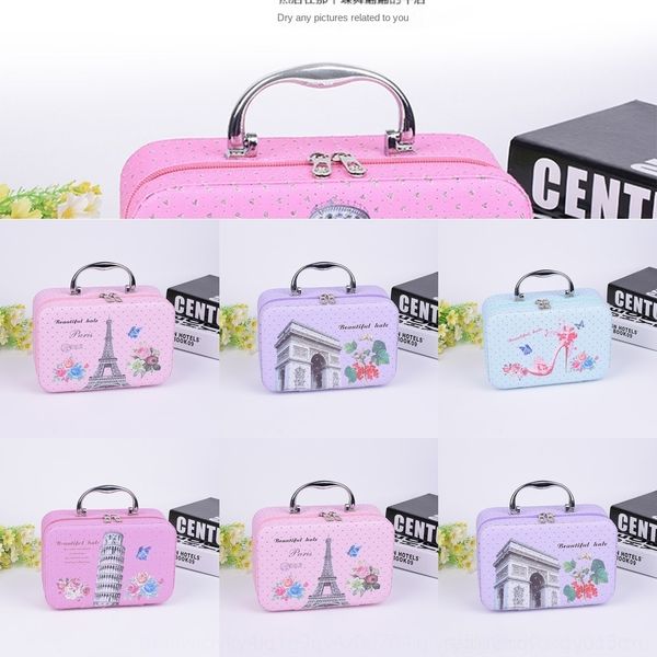 

zvnnb new bright color box diamond printing korean portable storage large capacity case portable with cosmetic bag cosmetic pink bag storage