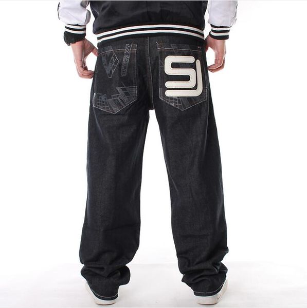 Jeans hip-hop da uomo HIPHOP Street dance Pantaloni larghi stampati pantaloni larghi casual da skate Pantaloni jeans da uomo 30-46