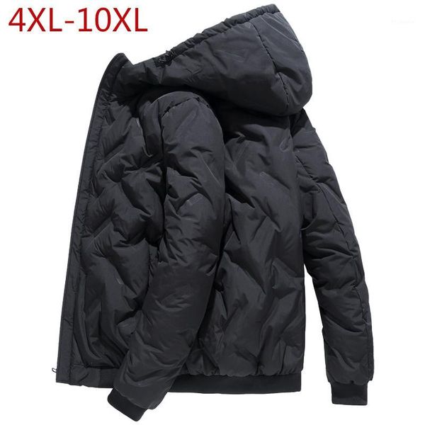 

large size 4xl-10xl thick men jacket for winter 2019 casual classic warm windproof outerwear parka hoodie coat male1, Black