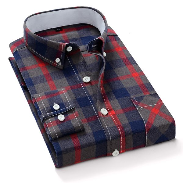 

2021 new brand casual plaid mens multi-style button decoration street trend pure cotton long-sleeved shirt men 5f8d, White;black