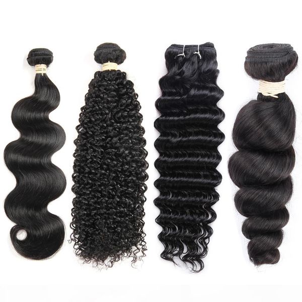 

wholesale price brazilian virgin hair 1 bundles mink brazilian hair extension straight body wave kinky curly deep wave loose wave, Black