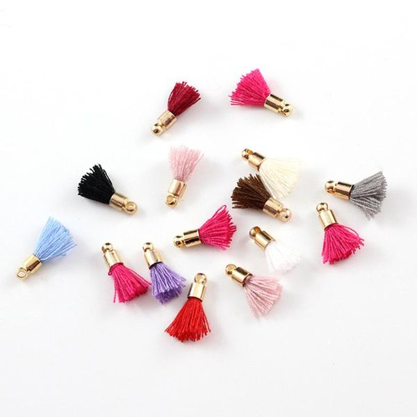 

30pcs 1.5cm mini cotton thread tassels with hats diy craft supplies decorative jewelry bracelet necklace key mobile phone pendan h bbyjre