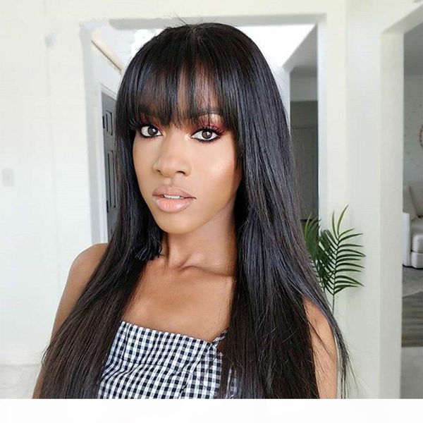 

mongolian virgin hair lace front wig with baby hair glueless straight full lace wig human hair for black women 130% density, Black;brown