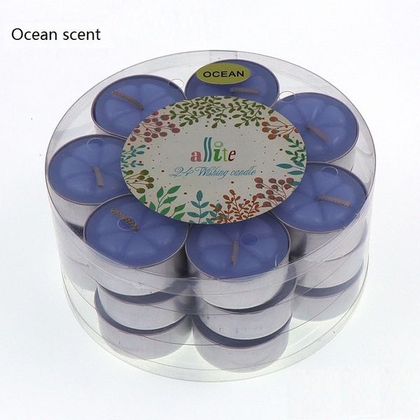 

24pcs/set aromatherapy tea wax candle smokeless rose lemon apple scent oil candles for home festival party wedding decoration 1 nvmsp