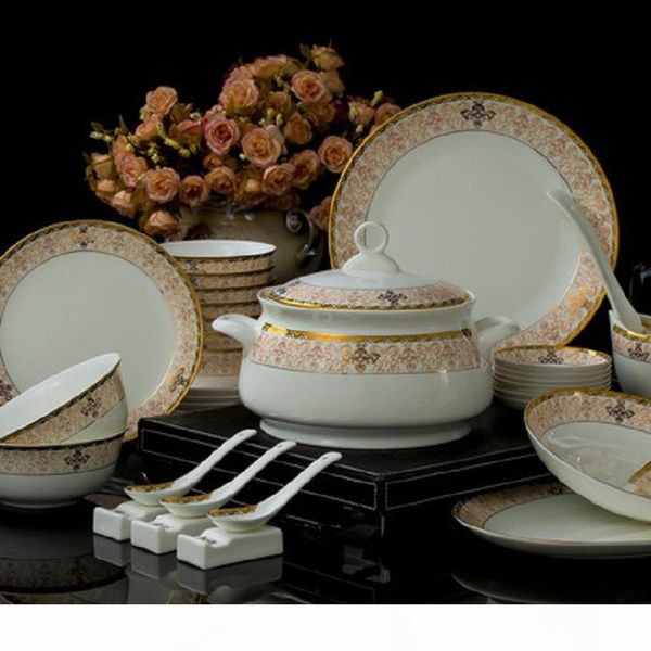 

christmas bone china tableware jingdezhen ceramic tableware set 60pieces skull porcelain bowl tray gift box