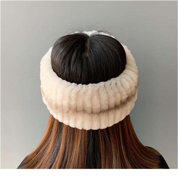 

women real rex rabbit fur handmade good elastic real rex rabbit fur headband scarf winter warm lady real fur ring qylhbh