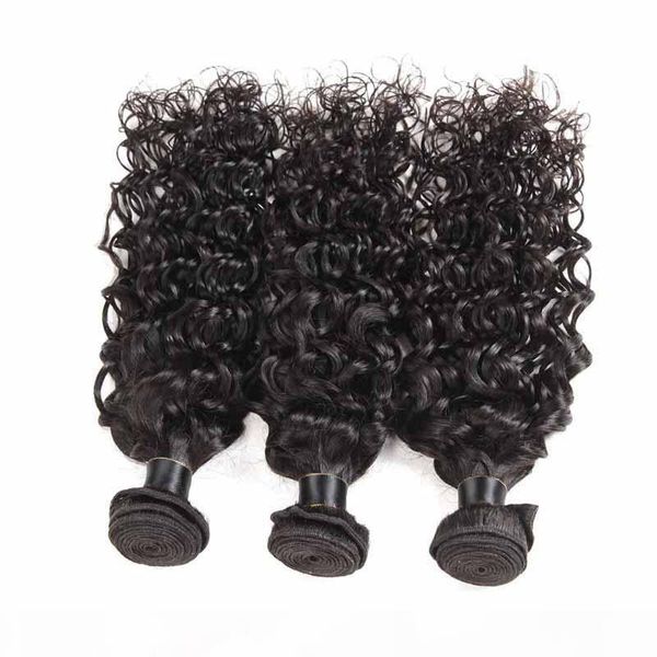 

8a mink brazilian malaysian water wave hair weaves brazilian virgin human hair weave bundles 100% brazilian virgin hair body wave, Black