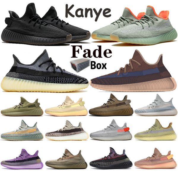 

2020 kanye west v2 men women running shoes fade carbon cinder tail light black static reflective israfil mens trainers sneakers