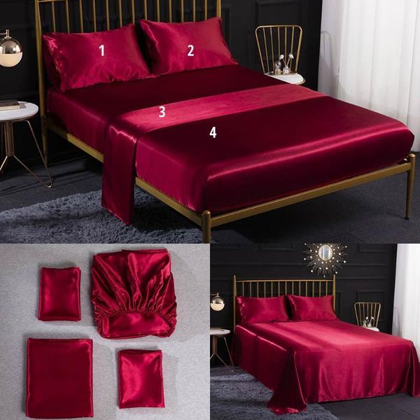 

bedding sets svetanya silky flat sheet +mattress cover +pillowcase set1
