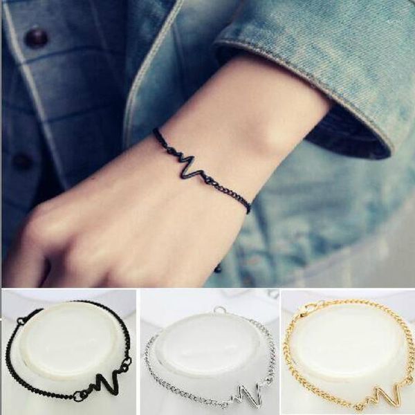 

women bracelet ecg bracelet stethoscope heartbeat bracelets for women men pulseira feminina pulseira1, Black