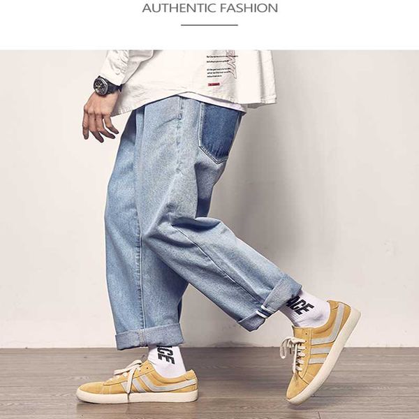 

2021 summer autumn loose jeans new fashion casual men's jeans male denim trousers, Blue