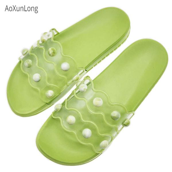 

women summer imitation agate slippers fashion outside leisure slides women vacation beach slippers 36-40 bathroom home slippers, Black