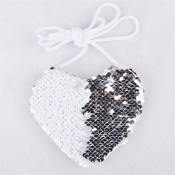 

sequins heart handbag 6 colors kids loving shoulder coin bag baby girls mini messenger bag cartoon coin purse party favor ooa748 52 j2