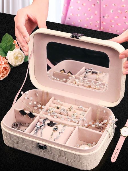 

large capacity jewelry box jewelry earring storage box make up case1