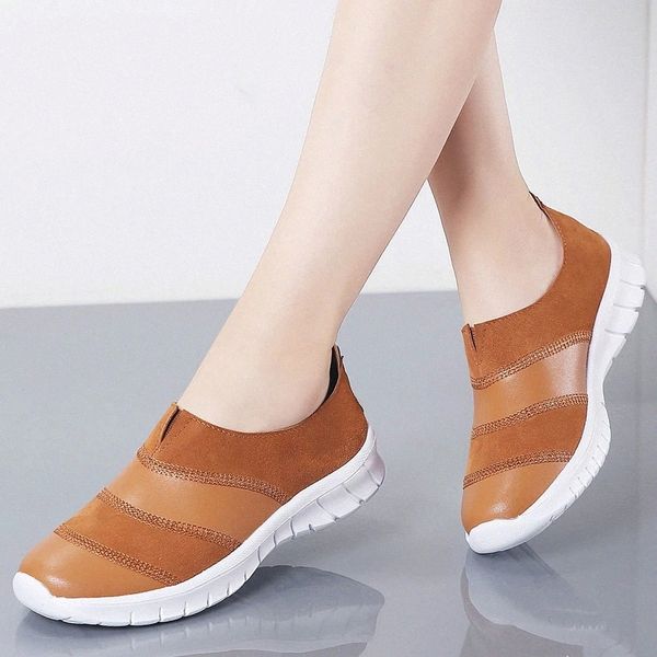 

autumn fashion flat women shoes genuine leather casual sneakers shoes woman slip-on loafers ladeis shoes chaussure femme #163c