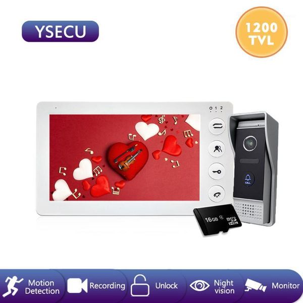 

video door phones ysecu motion sensor 7 inch 1200tvl intercom kit,built-in power supply supported,video phone recording ,waterproof1