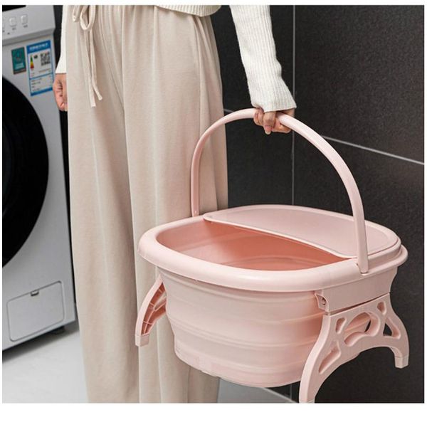 

foot soaking bucket with lid foldable footbath foaming mas bucket portable foot wash tub sauna bathtub bathroo jlltaf