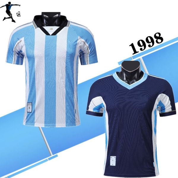 

1998-99 аргентина главная рубашка ретро футбол джерси прочь 98 батистута # 9 ortega симеоне верон бальбо 98 99 дом вдали классические рубашк, Black;yellow
