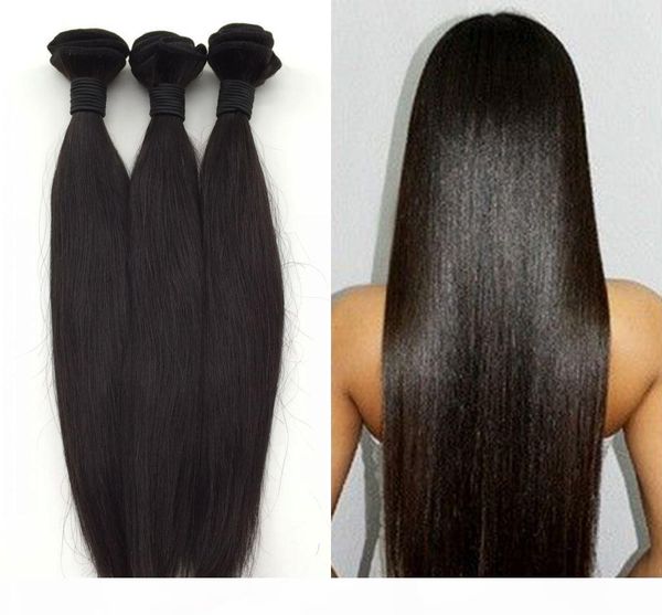 

brazilian hair straight hair malaysian peruvian mongolian cambodian indian human hair weave bundles unprocessed wavy weft extensions, Black