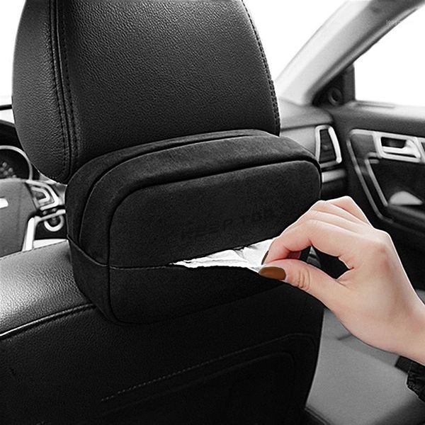

car tissue box armrest box sun visor copysuede microfiber leather tissue paper case organizer car accessories1