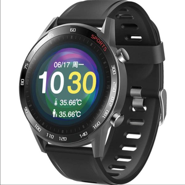 

screen t23 touch full smart circle bracelet body temperature heart rate blood pressure blood oxygen call message reminder sports watch, Slivery;brown