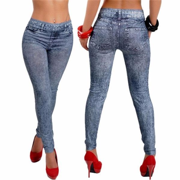 

2017 spring autumn new fashion skinny slim thin high elastic waist washed jeans leggings pencil pants denim leggings for women, Black