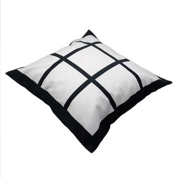

40*40cm blank sofa gridview back cushion cover polyester peach skin throw pillow sofa home decorative sublimation pillowcase f102003, Blue