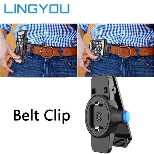 

universal portable snap closure belt clip phone holder horizontal/vertical running quick-release waist clip for