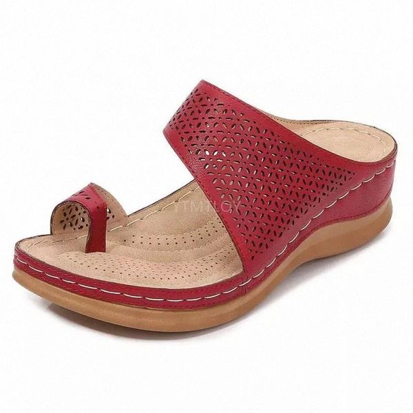 

Women Sandals Comfy Platform Shoes Ladies Breathable Hollow Zapatillas Mujer Casa Wedges Flip Flops Beach Slippers #TI71