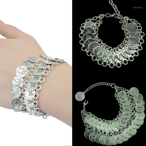 

charm bracelets gypsy antalya color coin anklet afghan turkish tribal summer beach flower chic bracelet ankle bangles chain jewelry for wome, Golden;silver