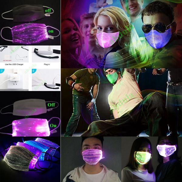 

100pcs led glowing lights face veils for christmas party masks festival masquerade rave mask with dhl 2 nua92