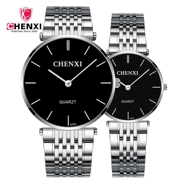 

chenxi ultra thin steel strip men's leisure waterproof quartz 072a fashion trend women's lovers watch