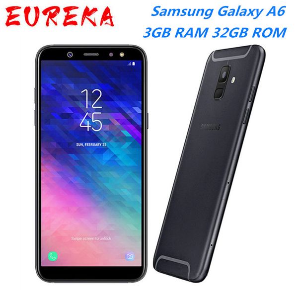 Orijinal Samsung Galaxy A6 (2018) A600F Octa Çekirdek 3 GB RAM 32GB ROM LTE 4G 16MP Kamera Kilidi Cep telefonu