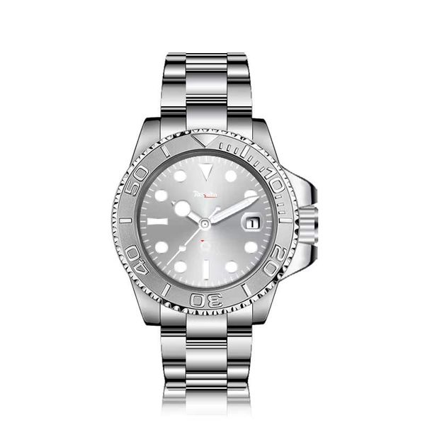 

men's automatic mechanical watch luxury requin brand m126622 silver white stainless steel case yacht movement 3235 waterproof original, Slivery;brown