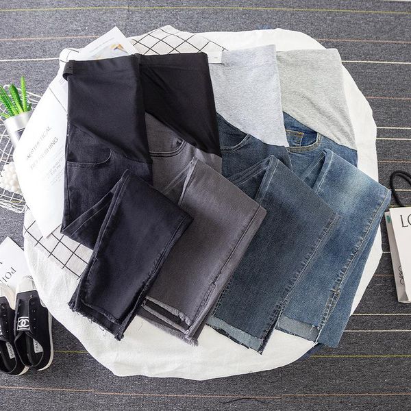

pregnant women maternity pants sub-autumn & winter outer wear trousers spring and autumn abdomen support jeans pregnant women le, White
