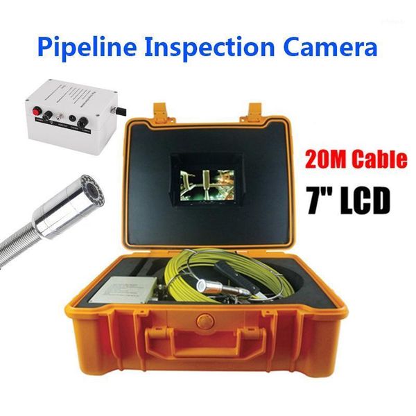 

20m 23mm lens 7inch lcd pipeline inspection camera system 12 pcs white led light industrial sewer endoscope1