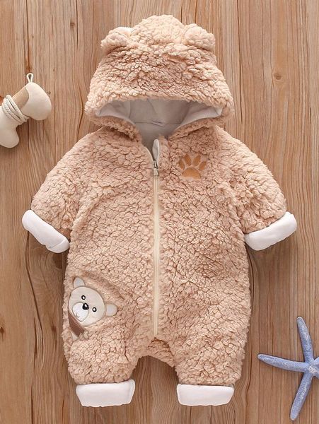 

baby 3d cartoon pattern ear fluffy jumpsuit she, Blue