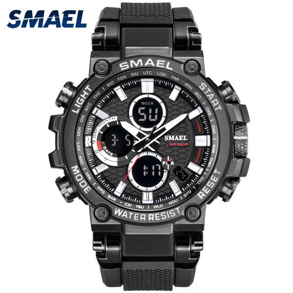 

men watch 50m waterproof wristwatch led quartz clock sport watch male relogios masculino 1803 smael men, Silver