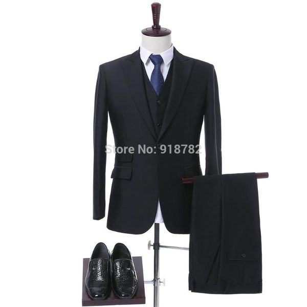 

men's suits & blazers black formal men tuxedo 2021 custom made elegant 3 pieces costume homme groom for wedding ( jacket+vest+pant), White;black